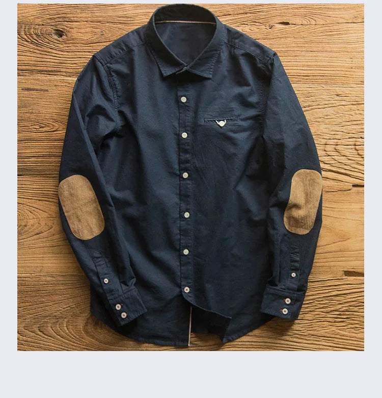 Vintage Patchwork Shirt - Retro Style for Modern Men - Premium jacket from Lizard Vigilante - Just $38.88! Shop now at Lizard Vigilante