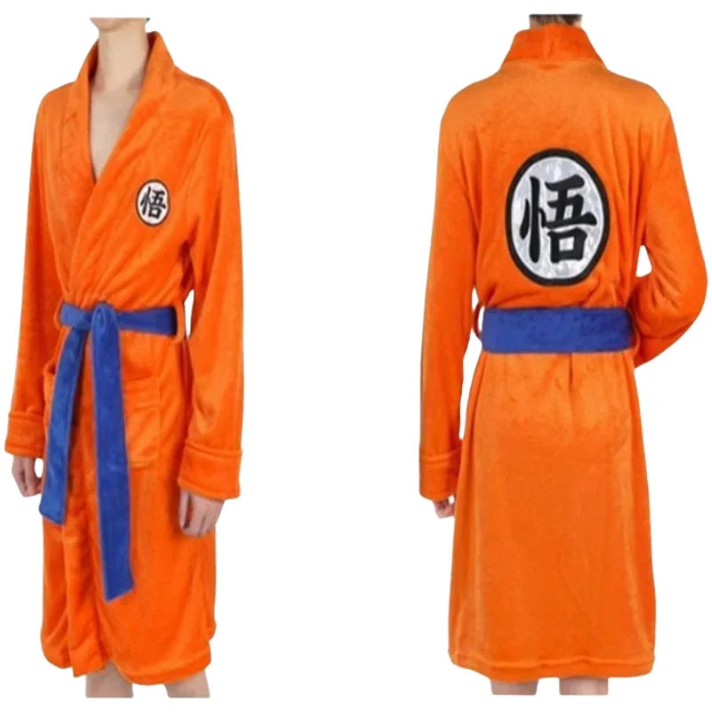 Bandai Dragon Ball Sun Wukong Cartoon Flannel Bathrobe – Cozy Pajamas for Men and Women - Premium robe from Lizard Vigilante - Just $28.88! Shop now at Lizard Vigilante