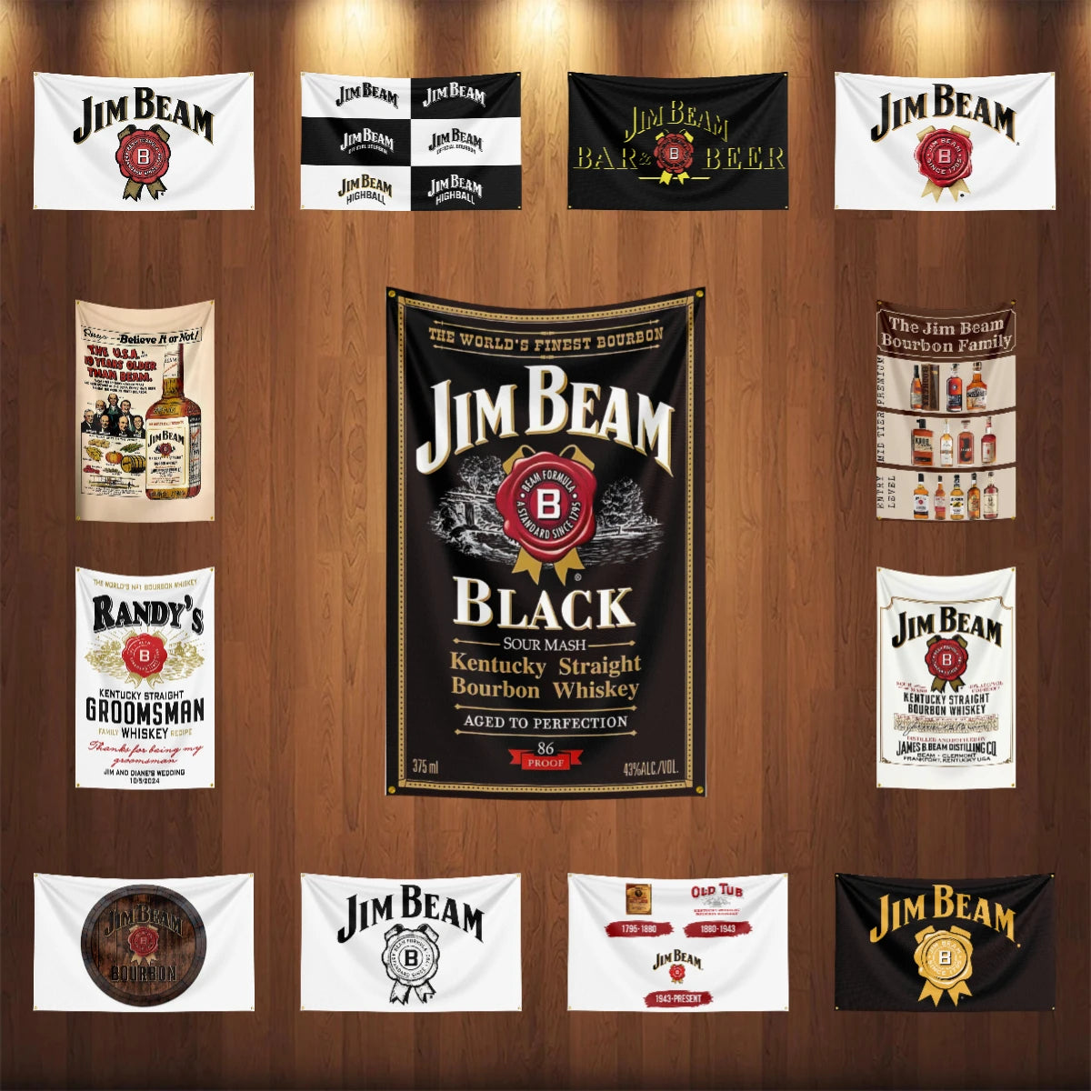 3×5ft Whisky Jim Beams Flag – Polyester Printed Alcohol Wine Banner for Drink, Rum, and Beer Decor - Premium  from Lizard Vigilante - Just $15.99! Shop now at Lizard Vigilante