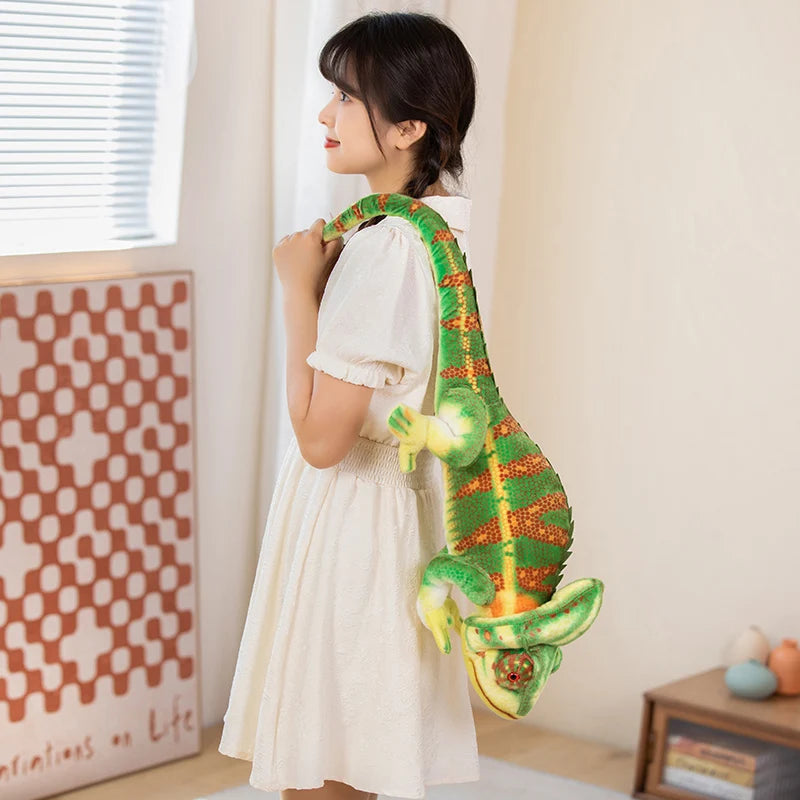 80/110cm Lifelike Giant Reptile Lizard Chameleon Plush Doll Pillow Green Pattern Insect Plush Toy Home Decor Gift For Boys - Premium stuffed animal from Lizard Vigilante - Just $35.99! Shop now at Lizard Vigilante