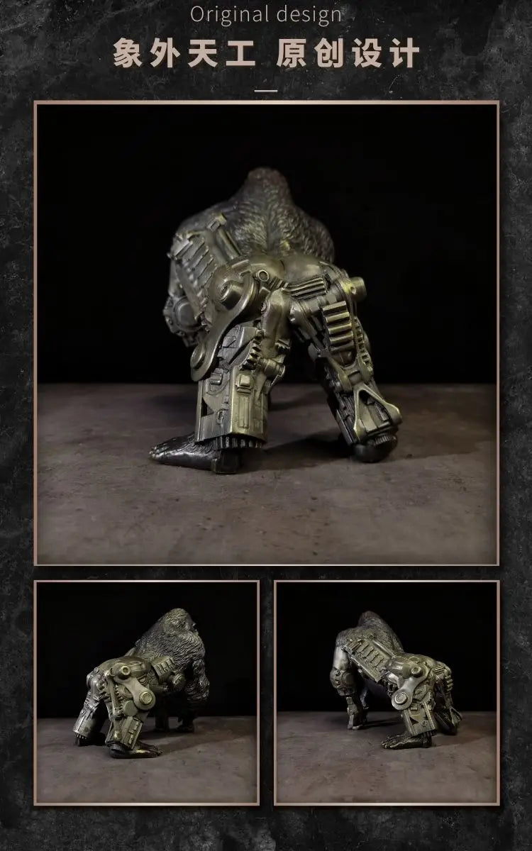Famous sculptor Collectible works Postmodernism bronze Sculpture ART Mechanical gorilla HOME office Bar Decorative statue