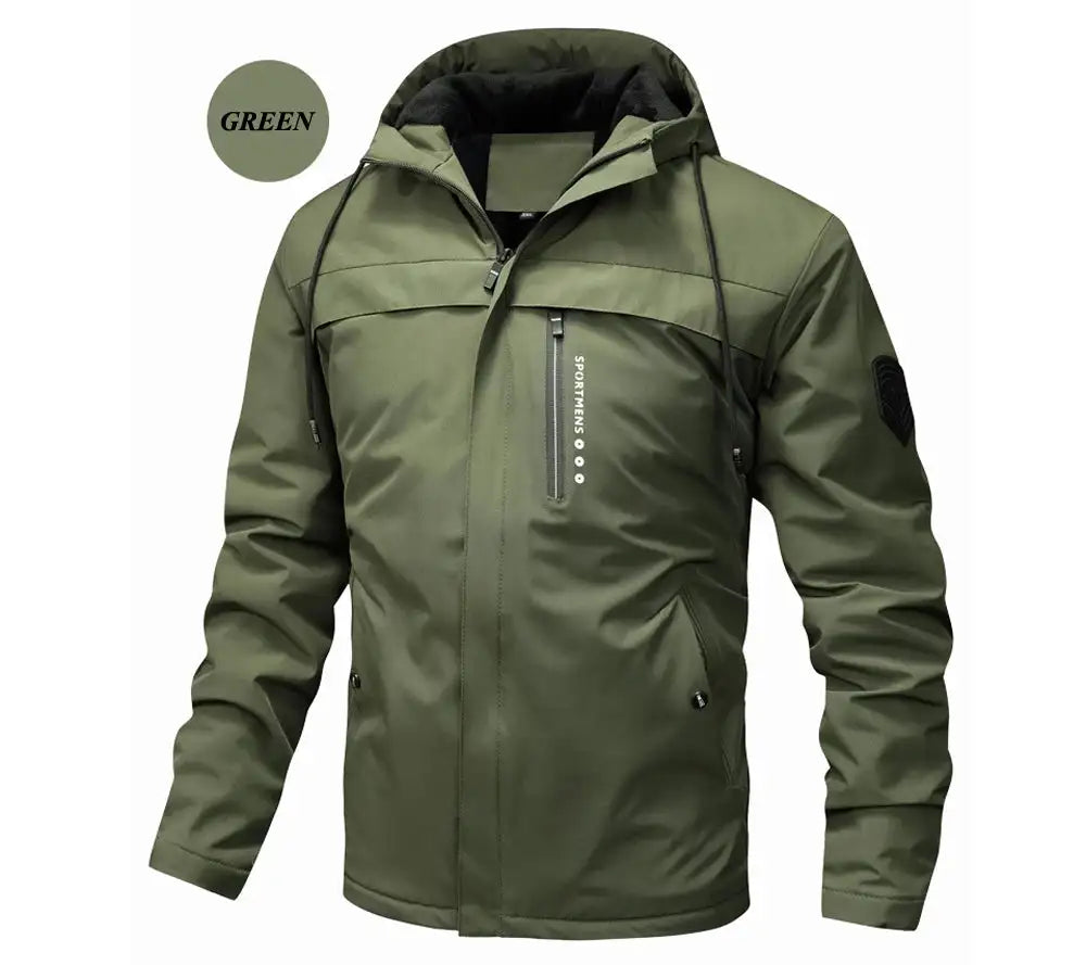 Winter Men's Warm Padded Jackets Fashion Men Fleece Lined Thermal Hooded Coats Men Mountain Ski Windbreaker Jackets Clothing