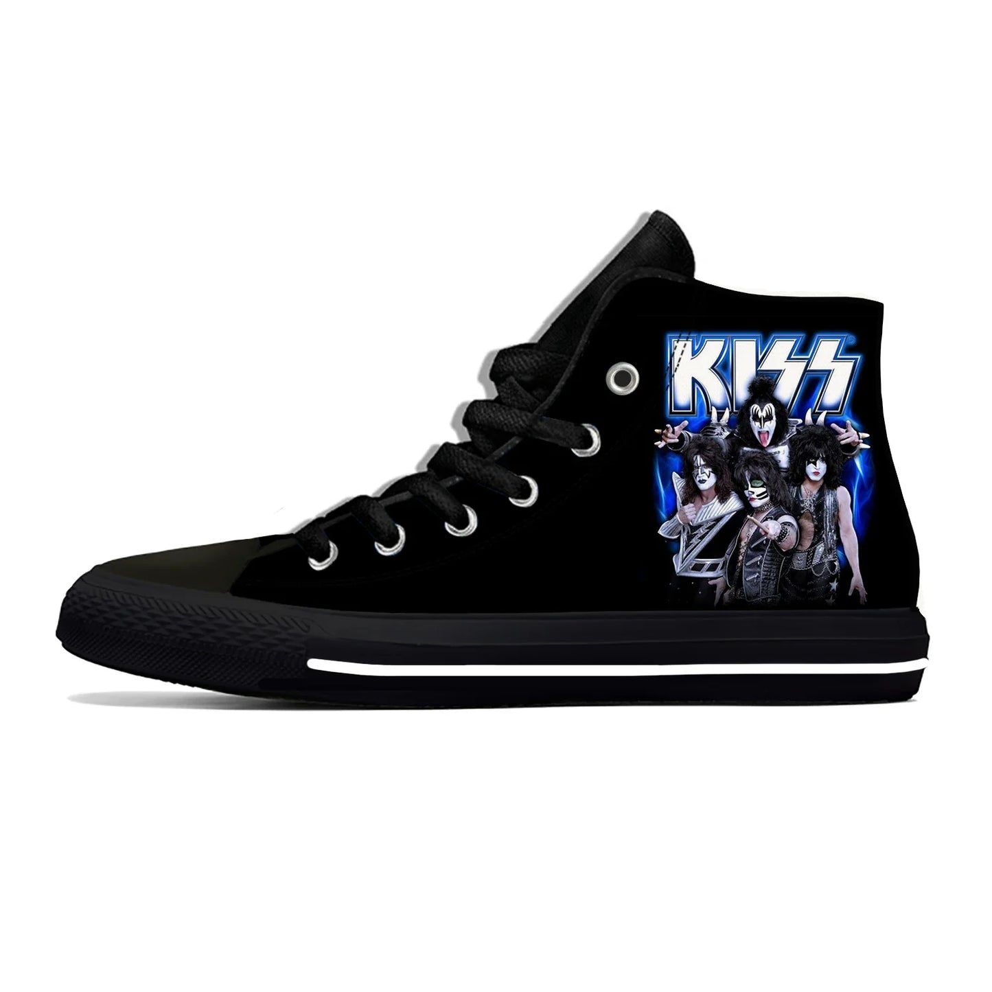 Kiss Rock Band High Top Shoes Hot Summer Heavy Metal Music Novelty Casual Latest Shoes Men Women Fashion Classic Board Sneakers - Premium t-shirt from Lizard Vigilante - Just $44.88! Shop now at Lizard Vigilante