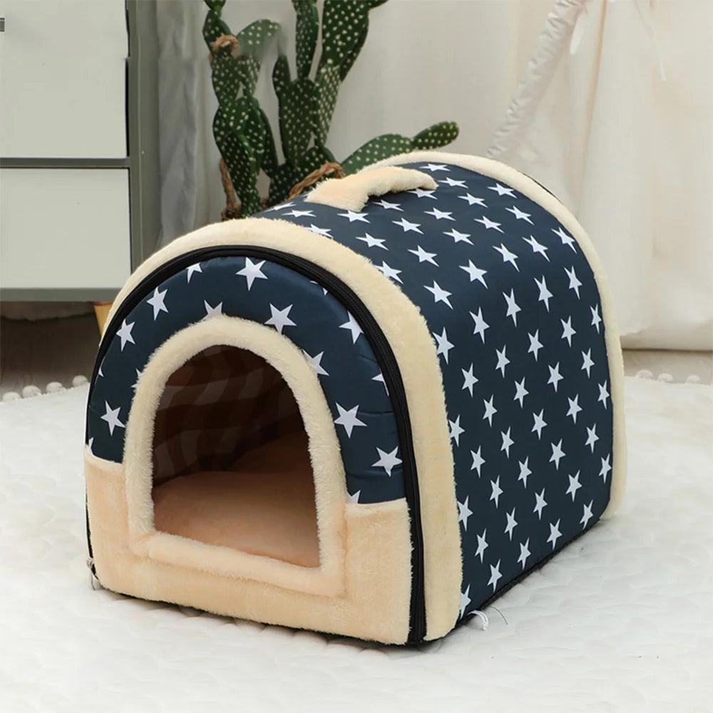 Portable Handle Type House For Cats 16 Kinds Printings Semi-enclosed 3D Plush Removable&Washable Warm Cat Villa Tent - Premium pet supplies from Lizard Vigilante - Just $20.99! Shop now at Lizard Vigilante