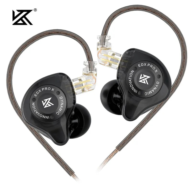 Dynamic Drive Earphones KZ EDX PRO X IEM HiFi Deep Bass Sound Earbud Sport Music Noise Cancelling Headset with Detachable Cable - Premium earphones from Lizard Vigilante - Just $18.99! Shop now at Lizard Vigilante