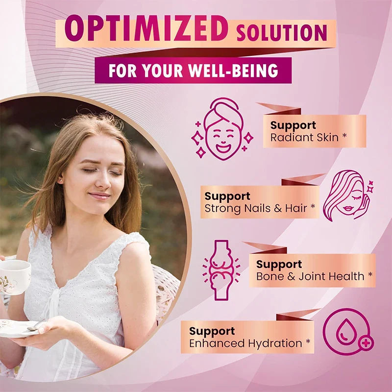 Collagen Capsules Biotin Keratin Booster Anti Aging Whitening Skin Nail，Flexible Hair and Strong Nails Nutritional Supplement