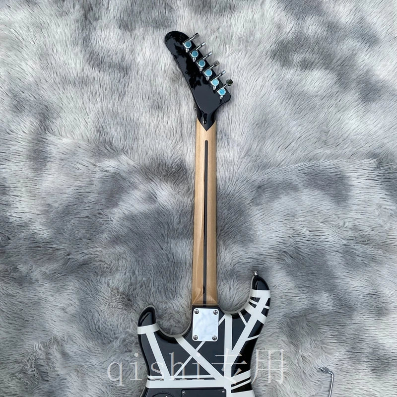 Black and White 5150 Electric Guitar Canadian Maple Fingerboard Eddie Edward Van Halen Frankenstein Guitar - Premium Electric Guitar from Lizard Vigilante - Just $497.99! Shop now at Lizard Vigilante