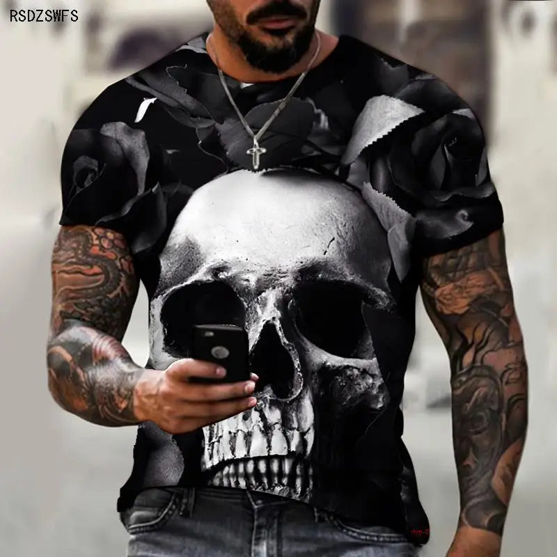 Crimson Reverie - Skull Rose 3D Print Tee – Wear the Dark Romance - Premium tee from Lizard Vigilante - Just $46.99! Shop now at Lizard Vigilante