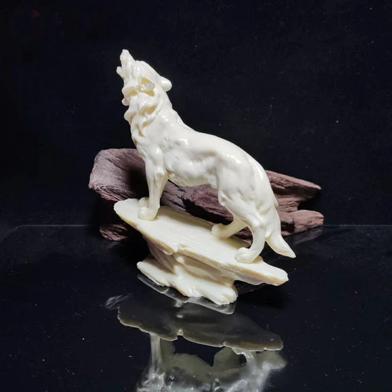 GOOD Sculpture HOME OFFICE Company SHOP CAR TOP cool art wolf carving Ornament statue