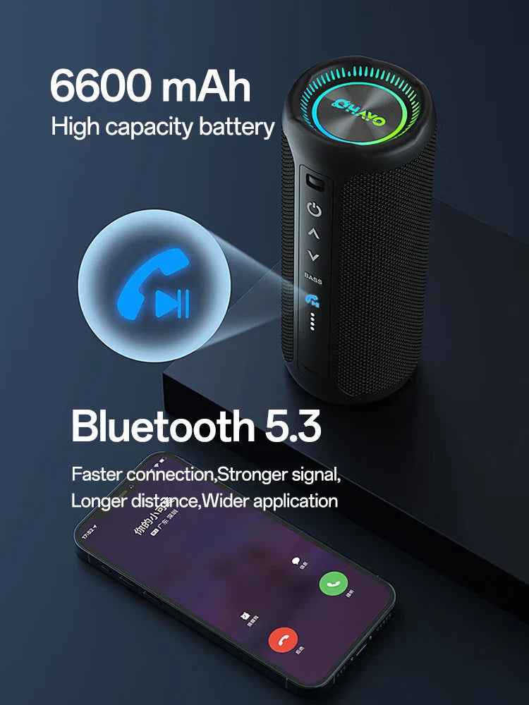 Ohayo Portable Waterproof Bluetooth Speaker 35W Drivers with Powerful 360-Degree Sound and Thundering Bass,TWS,IPX7 Waterproof