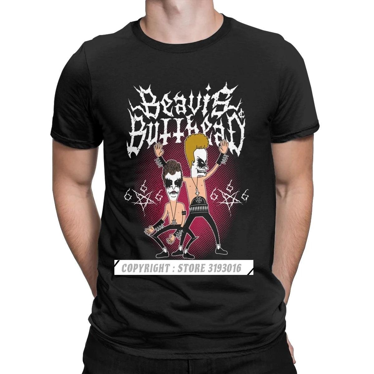 Beavis & Butt-Head Black Metal Tee | 90s Cartoon Funny Heavy Metal T-Shirt - Premium t-shirt from Lizard Vigilante - Just $23.49! Shop now at Lizard Vigilante