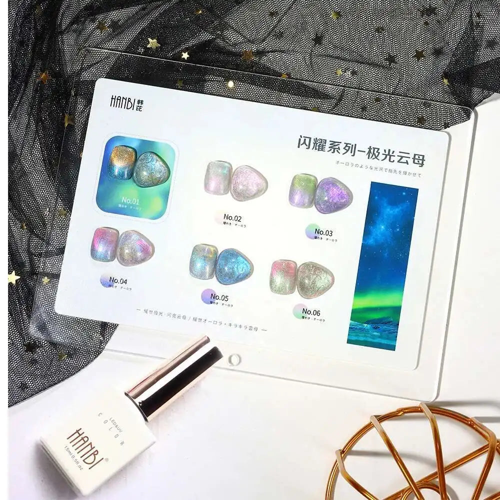 High End Glitter Cat Eye Gel Nail Polish Set Semi-Permanent Hybrid Magnet Gel UV LED Cat's Eye Nail Varnishes For Nail Art 15ml