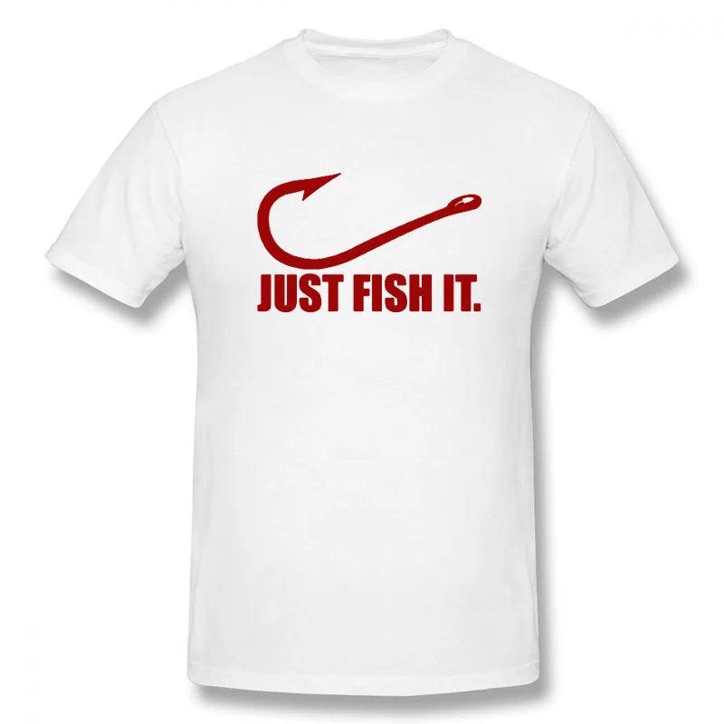 Funny Love Fishing T-shirt Men Just Fish It Funny Shirt Short Sleeve Hip Hop Loose Quick-Dry Men's Tee Shirt xxs-6XL Top - Lizard Vigilante