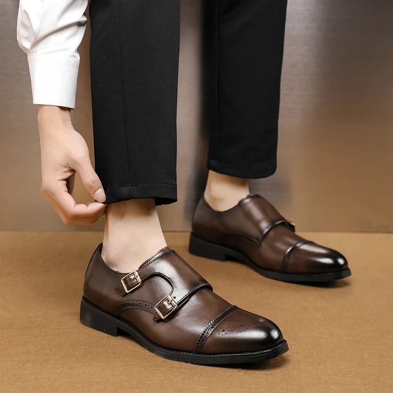 Luxury Men Casual Leather Dress Shoes Formal Elegant Business Loafers 2024 Social Autumn Office Party Wedding Flat Designer Shoe - Premium  from Lizard Vigilante - Just $58.99! Shop now at Lizard Vigilante