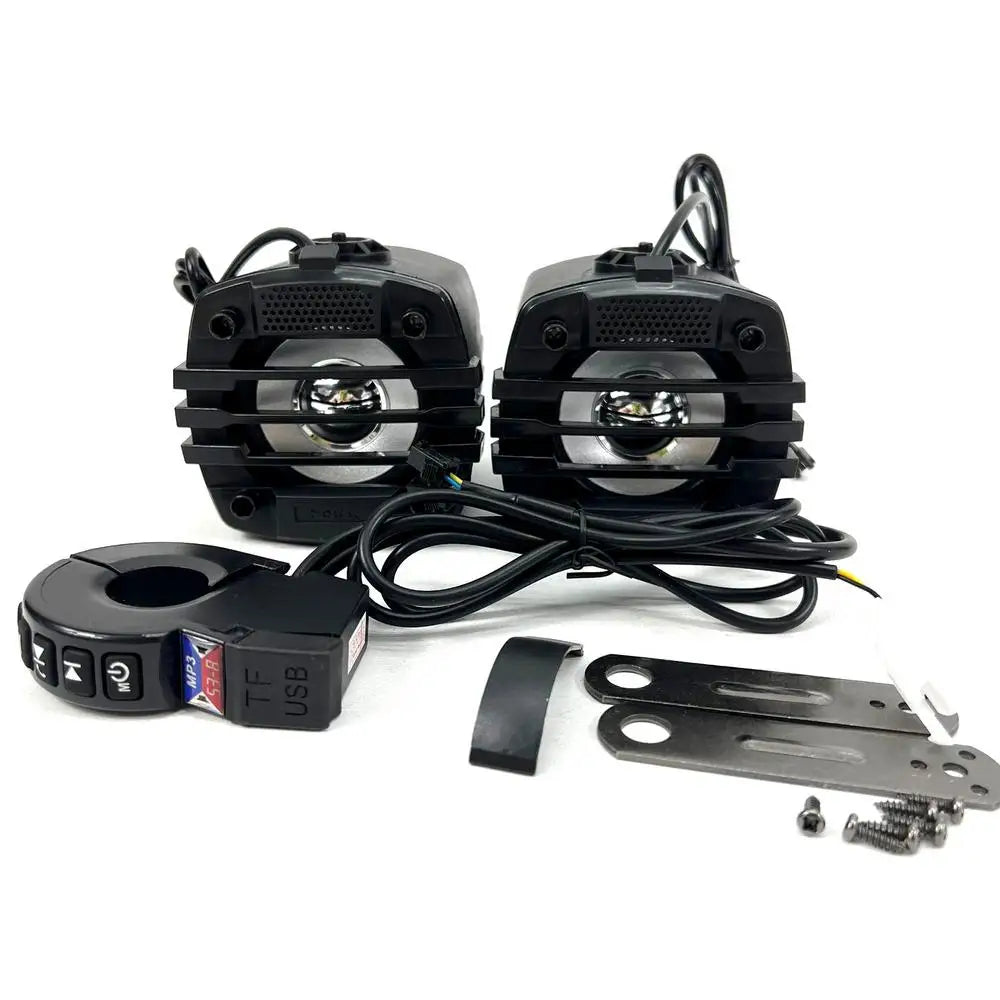 Motorcycle Bluetooth Speaker 12-80V Universal Hifi Sound Motorcycle Stereo Weatherproof Audio Amp System Handlebar Speaker