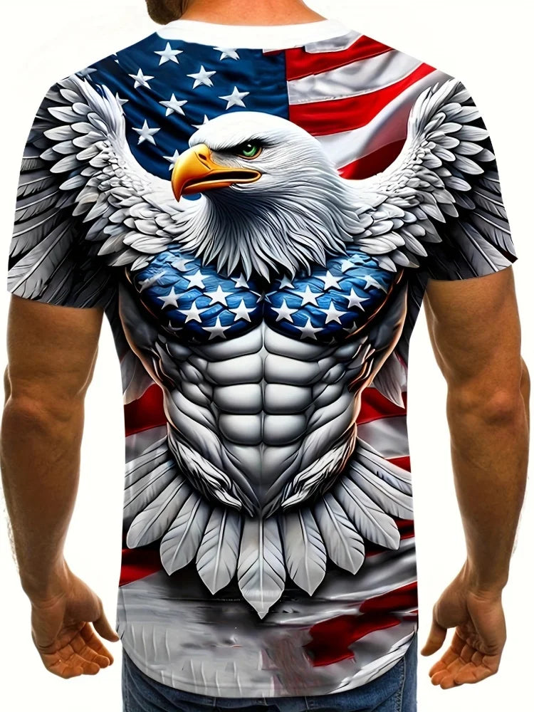 FREEDOM TALON // 3D Screaming Eagle Tee – Summer Casual Patriot Grind Edition - Premium tee from dsers - Just $14.99! Shop now at Lizard Vigilante