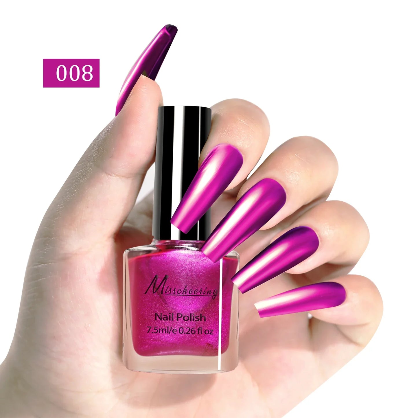 12 colors 7.5ml metal mirror nail polish semi-permanent topcoat nail polish LED gel varnish suitable for girls diy nail charm