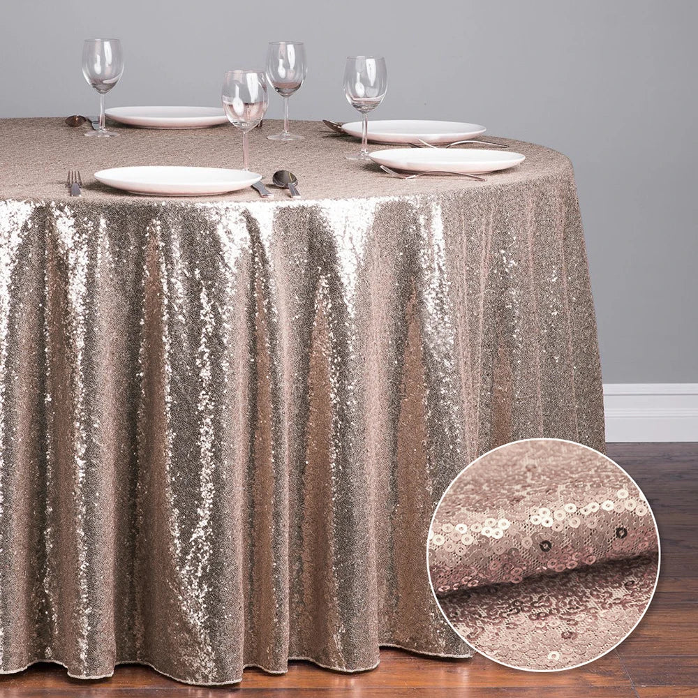 Glitter Sequin Round Tablecloth Party Table Cloth Cover for Events Wedding Party Christmas Decoration Rose Gold Silver 60-330cm - Premium tablecloth from Lizard Vigilante - Just $7.99! Shop now at Lizard Vigilante