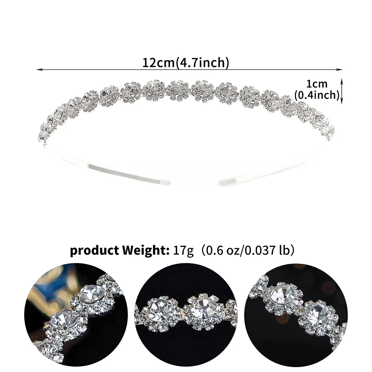 Sparkling Rhinestones Hair bands Fashionable Crown Handmade Head Bands Jewelry Accessories School Halloween Gifts for Girls