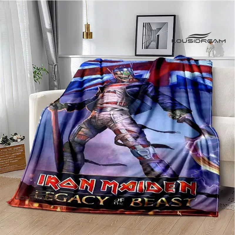 Iron Maiden Printed Blanket – Soft Flannel Kids & Adults Throw | Warm, Portable, and Perfect for Home or Travel - Premium blanket from dsers - Just $33.66! Shop now at Lizard Vigilante