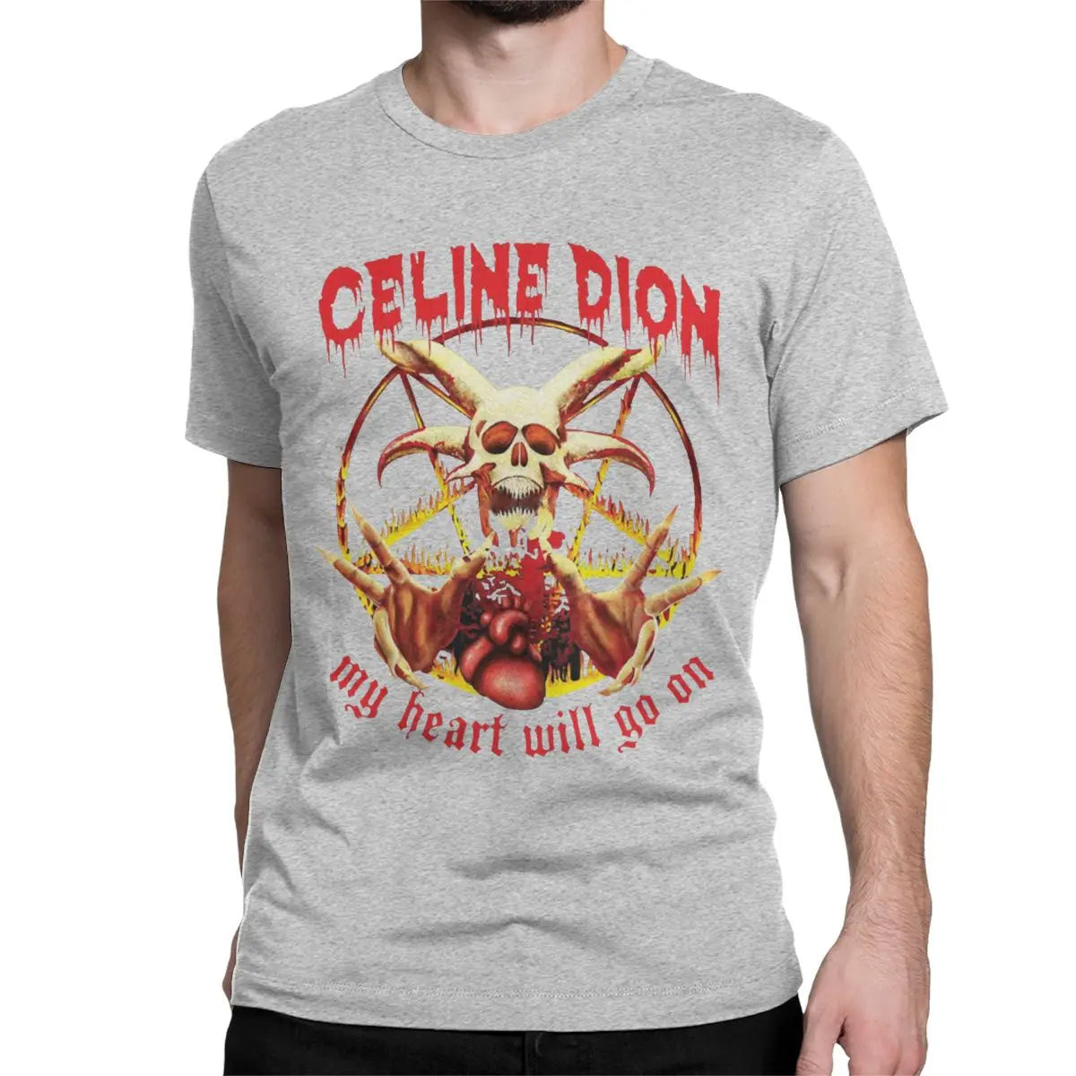 Celine Dion My Heart Will Go On Metal T Shirt Men Women's Cotton T-Shirts Crew Neck Titanic Rock Tees Short Sleeve Tops Big Size - Lizard Vigilante