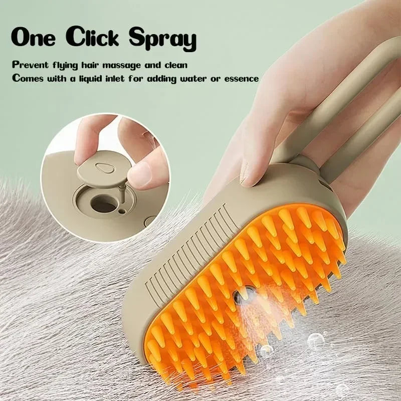 Cat Steam Brush Steamy Dog Brush 3 in 1 Electric Spray Cat Hair Brushes for Massage Pet Grooming Comb Hair Removal Combs - Premium  from Lizard Vigilante - Just $8.99! Shop now at Lizard Vigilante