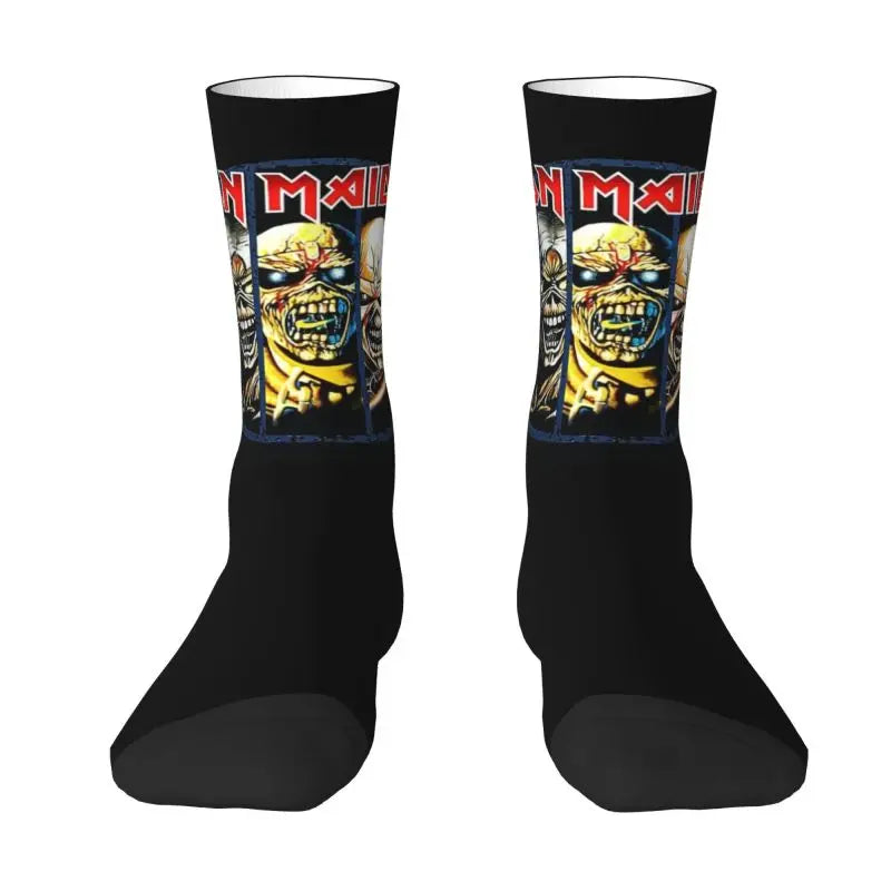 Iron Maiden Pop Roll Men's Crew Socks – Unisex 3D Printed Fashion Dress Socks for Rock & Roll Rebels - Premium socks from Lizard Vigilante - Just $16.88! Shop now at Lizard Vigilante