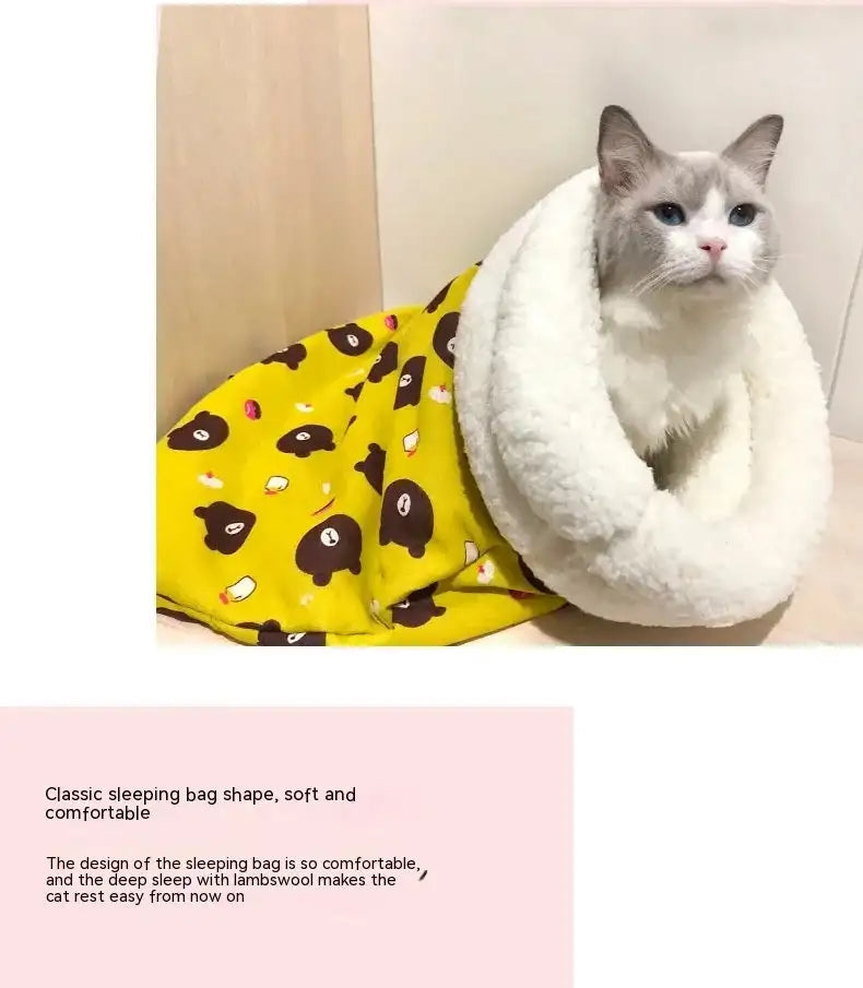 Tunnel Cat Nest Dog Nest Four Seasons Universal Warm Closed Cat Bed Pet Supplies Cartoon Cat Nest Mat Pet Mat Pet Sleeping Bag