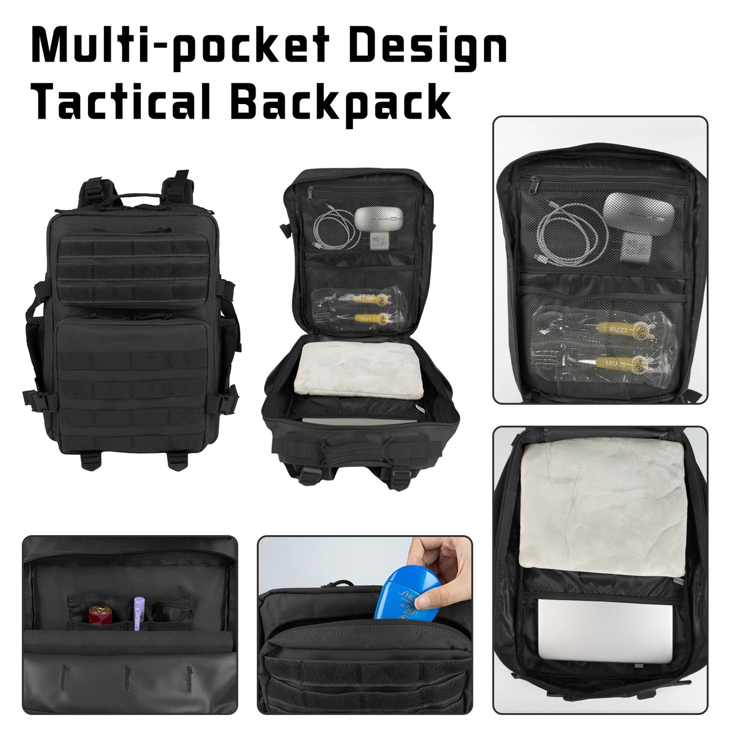 25L Military Tactical Backpack - Durable MOLLE Daypack for Men, Ideal for Camping, Hiking, Trekking, and Survival Gear - Premium backpack from Lizard Vigilante - Just $39.99! Shop now at Lizard Vigilante