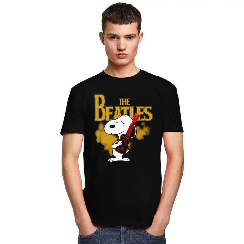 Snoopys The Beatles Dog Rock and Roll T Shirts for Men Soft Cotton Tee Shirt Short Sleeve 60s Novelty T-shirt Gift - Premium T-Shirt from Lizard Vigilante - Just $21.99! Shop now at Lizard Vigilante