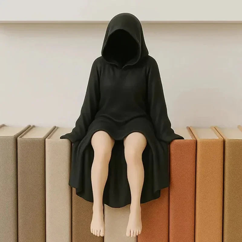 Masked Woman Statue Desk Ornament Statue of Mysterious Lady for Desktop Room Fireplace Entrance Ornaments Study Room Decoration