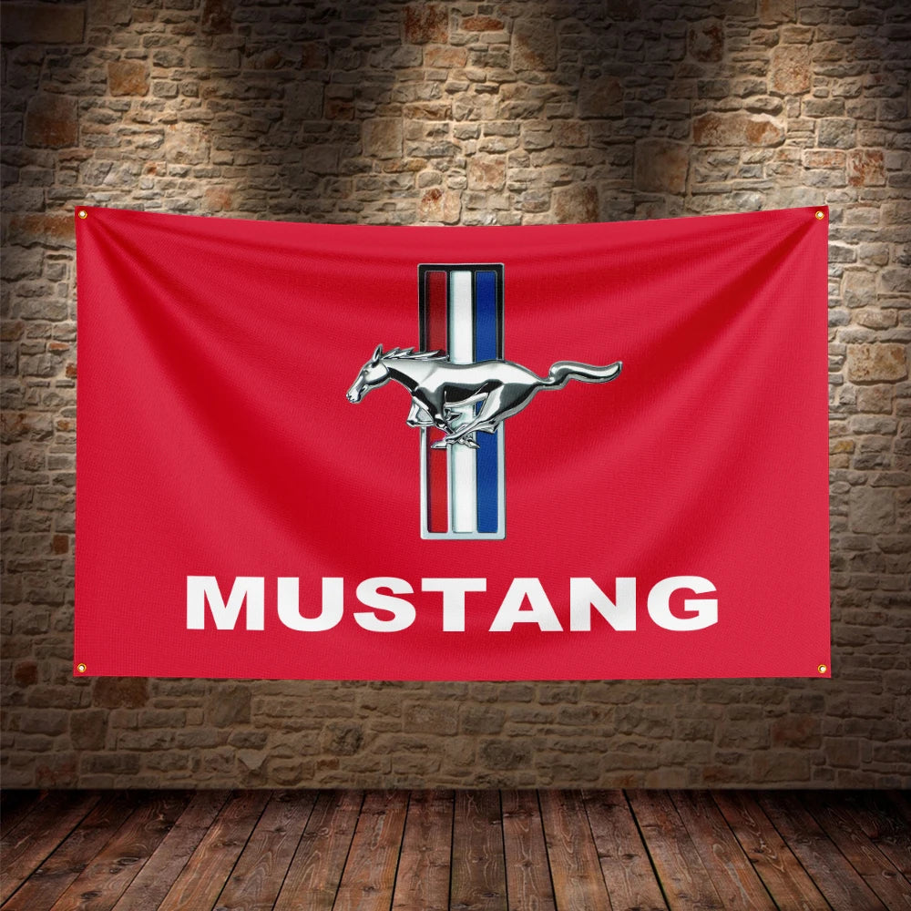 Mustang Car Flag – 3x5Ft Durable Polyester Banner for Decoration - Premium banner from Lizard Vigilante - Just $15.99! Shop now at Lizard Vigilante