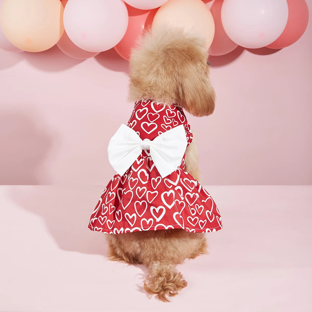 Valentine’s Day Pet Dress – Adorable Hearts Bowknot Tulle Outfit for Small Dogs & Cats - Premium pet clothes from Lizard Vigilante - Just $24.88! Shop now at Lizard Vigilante