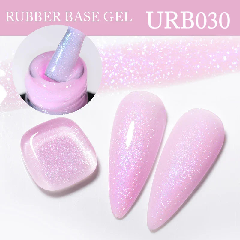 UR SUGAR Blue Color Rubber Base Gel Nail Polish Gold Glitter Base Gel Top Coat Soak Off UV LED Gel Nail Art Varnish Manicure