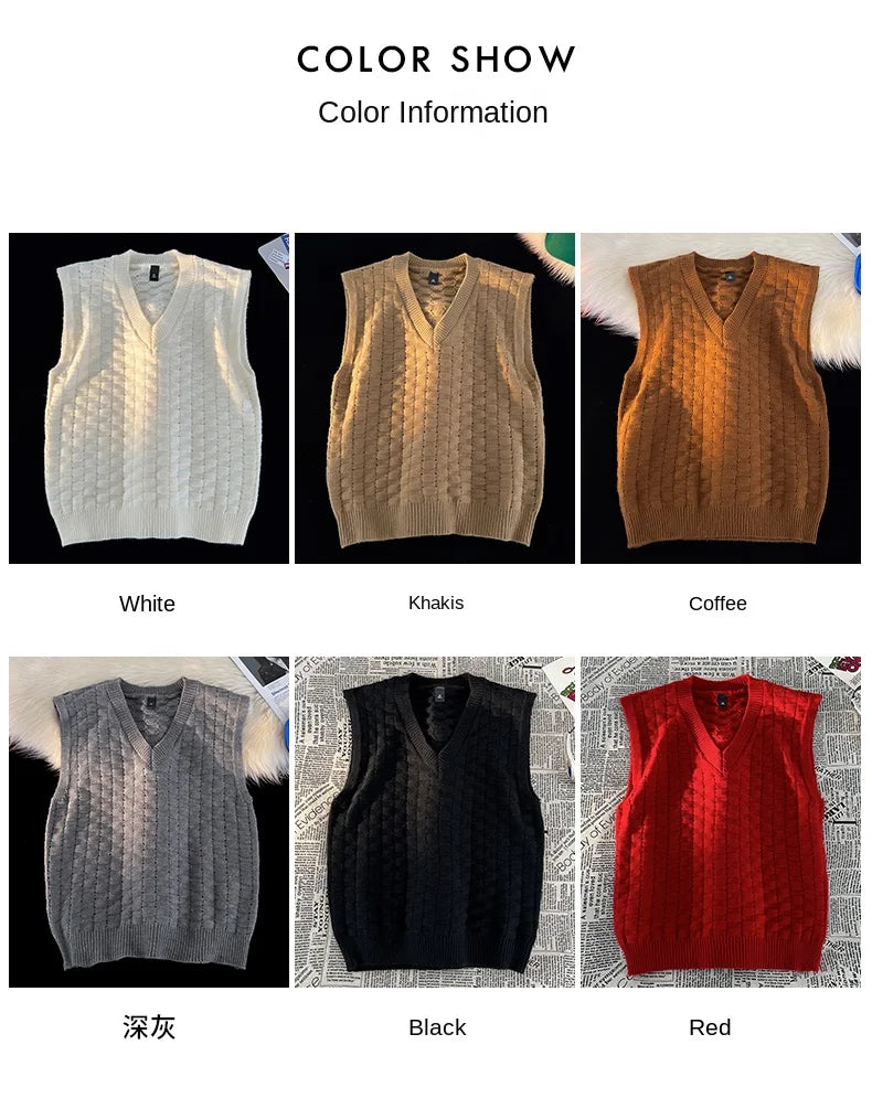 “GRUNGEWEAVE 666” Vintage Knit Vest – Jacquard Check Pattern Sleeveless V-Neck Armor for Off-Stage Legends & Louder Lives - Premium vest from dsers - Just $47.99! Shop now at Lizard Vigilante