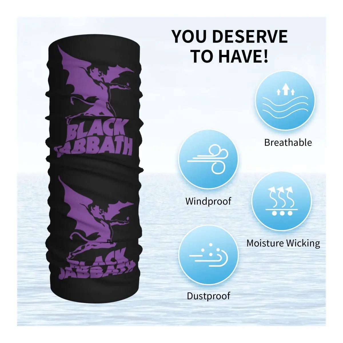 Black Sabbath Neck Gaiter Printed Bandana Face Scarf Multifunctional Headwear Adult All Season - Premium neck gaiter from Lizard Vigilante - Just $20.88! Shop now at Lizard Vigilante