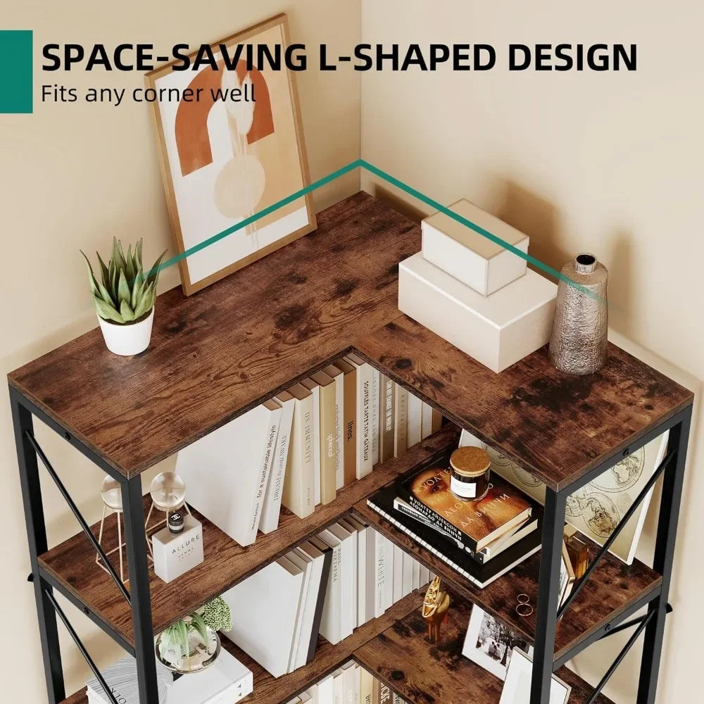 5-Layer Corner Bookshelf – Modern Cube Organizer for Books, CDs, and Decorative Displays - Premium bookshelf from Lizard Vigilante - Just $794.99! Shop now at Lizard Vigilante