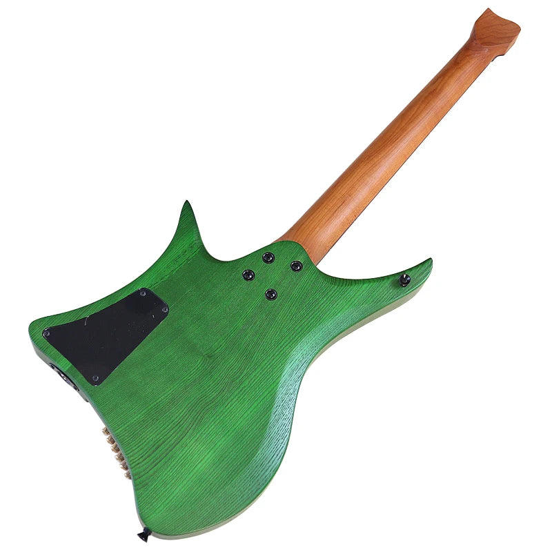 6 String Headless Electric Guitar 30 Inch Solid Ashwood Body Headless Guitar Good Handircaft - Lizard Vigilante