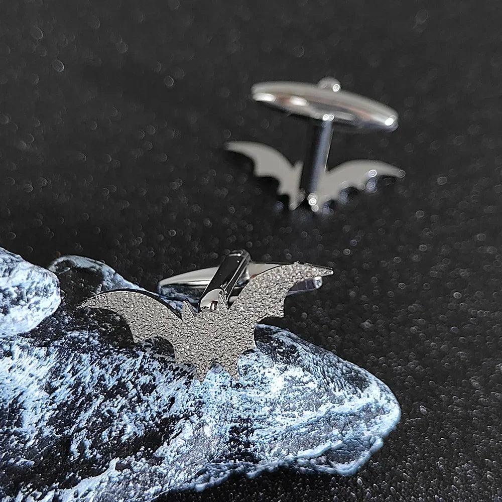 Luxury Bat Men Cufflinks Sleeve Wrist Buttons Shirt Clasps Stainless Steel Cuff Buckle Wedding Grooms Women Jewelry Gift Set - Lizard Vigilante