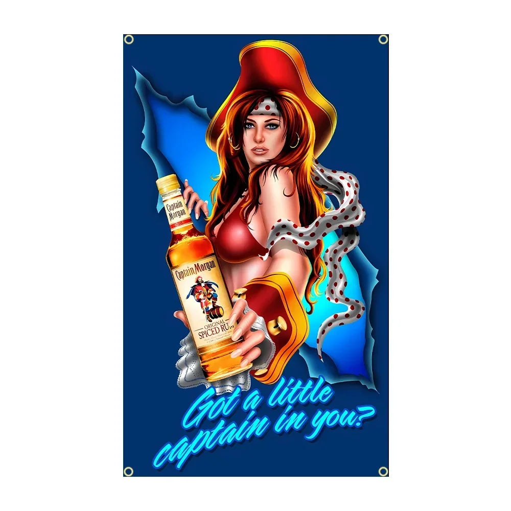 Captain Morgan Rum Flag 3x5 Ft - 90x150cm Printed Polyester Banner for Wall Decor, Parties, and Bars - Premium flag from Lizard Vigilante - Just $11.99! Shop now at Lizard Vigilante