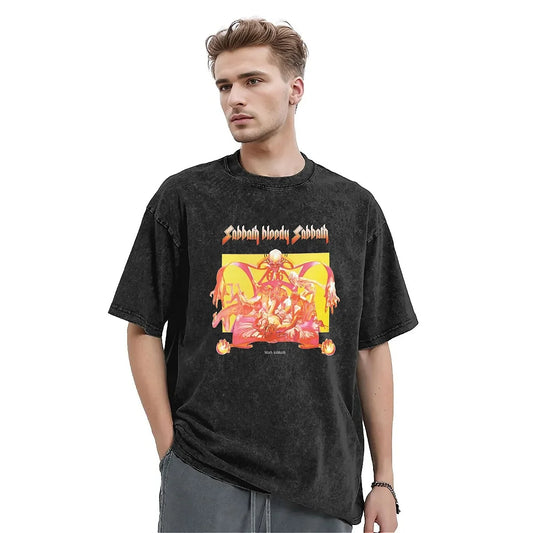 Black Tee Sabbath Streetwear T-Shirts Summer O Neck Harajuku Tee Shirt Oversized Tops - Premium T-Shirt from Lizard Vigilante - Just $25.99! Shop now at Lizard Vigilante