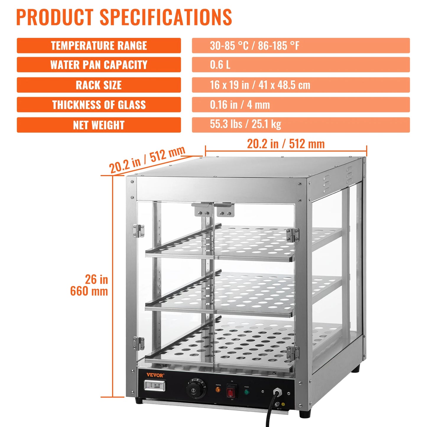 VEVOR 2/3-Tier Countertop Food Warmer | Commercial 3D Heating Pizza & Pastry Display with Temperature Control - Premium food warmer from Lizard Vigilante - Just $467.99! Shop now at Lizard Vigilante