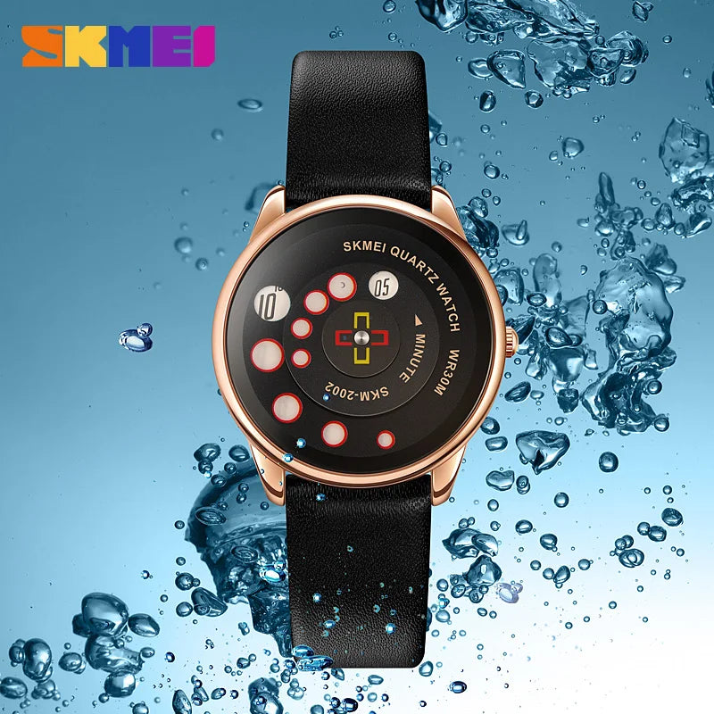 SKMEI Relogio Feminino New Creative Time Display Quartz Women Watches Top Brand Luxury Leather Bracelet Hour Ladies Wristwatch - Premium  from Lizard Vigilante - Just $19.99! Shop now at Lizard Vigilante