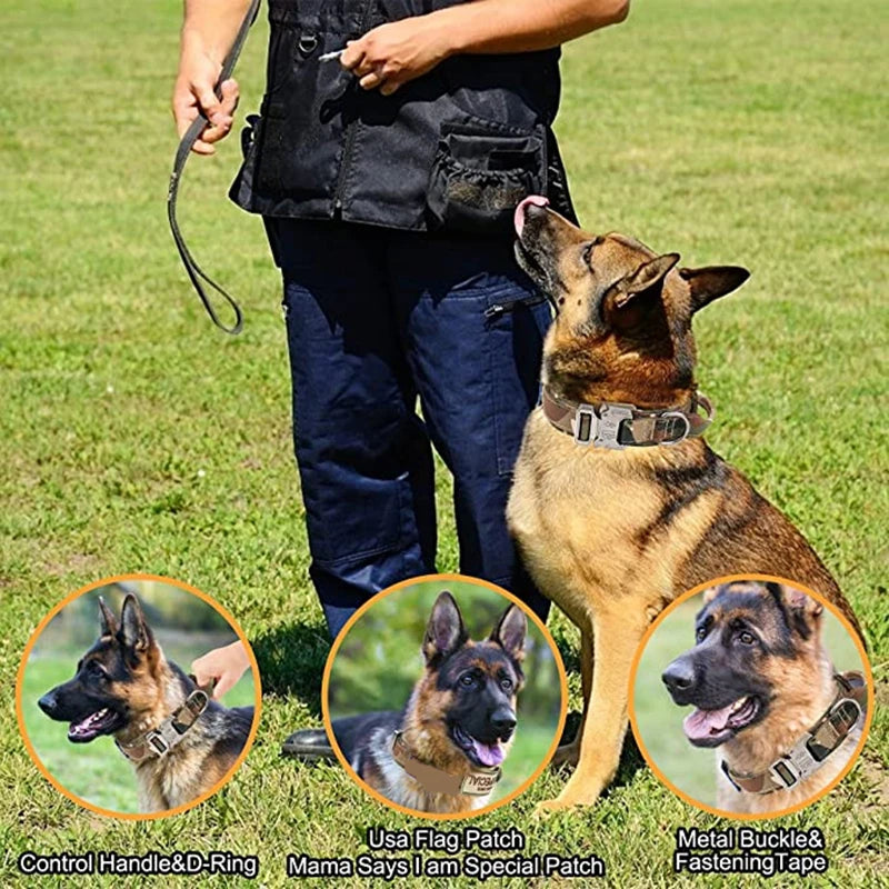 Tactical Dog Collar and Leash Set - Adjustable Military Pet Collar for Medium and Large Dogs, Ideal for German Shepherd Training - Premium dog leash from Lizard Vigilante - Just $18.88! Shop now at Lizard Vigilante