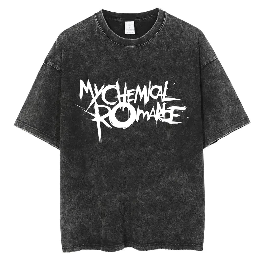 My Chemical Romance The Black Parade Retro Washed T-Shirt – Unisex Gothic Cotton Streetwear, Loose Fit Casual Tee - Premium t-shirt from Lizard Vigilante - Just $26.66! Shop now at Lizard Vigilante