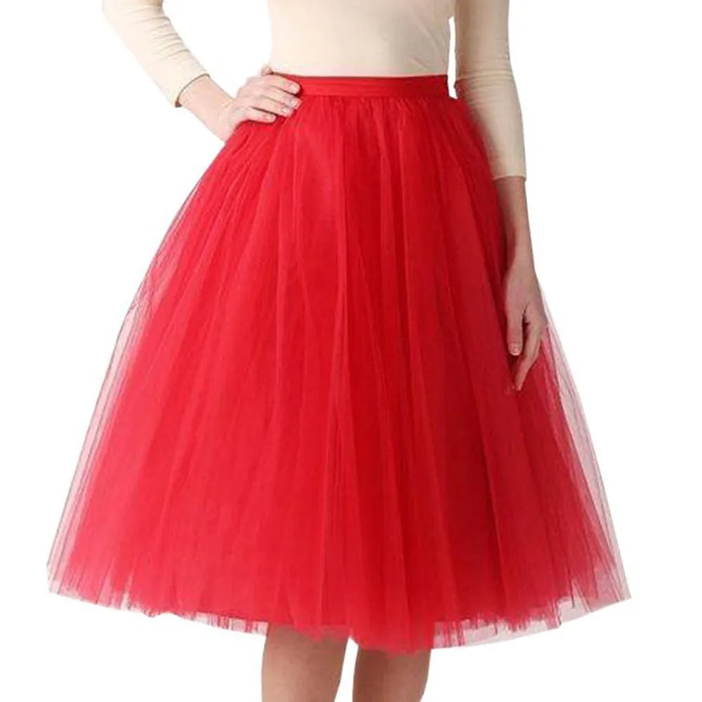 Elegant Women Tulle Skirt Korean Fashion Mesh Womens Pleated Knee Length Skirt Adult Tutu Dancing Skirt Green Party Faldas - Premium  from Lizard Vigilante - Just $12.99! Shop now at Lizard Vigilante