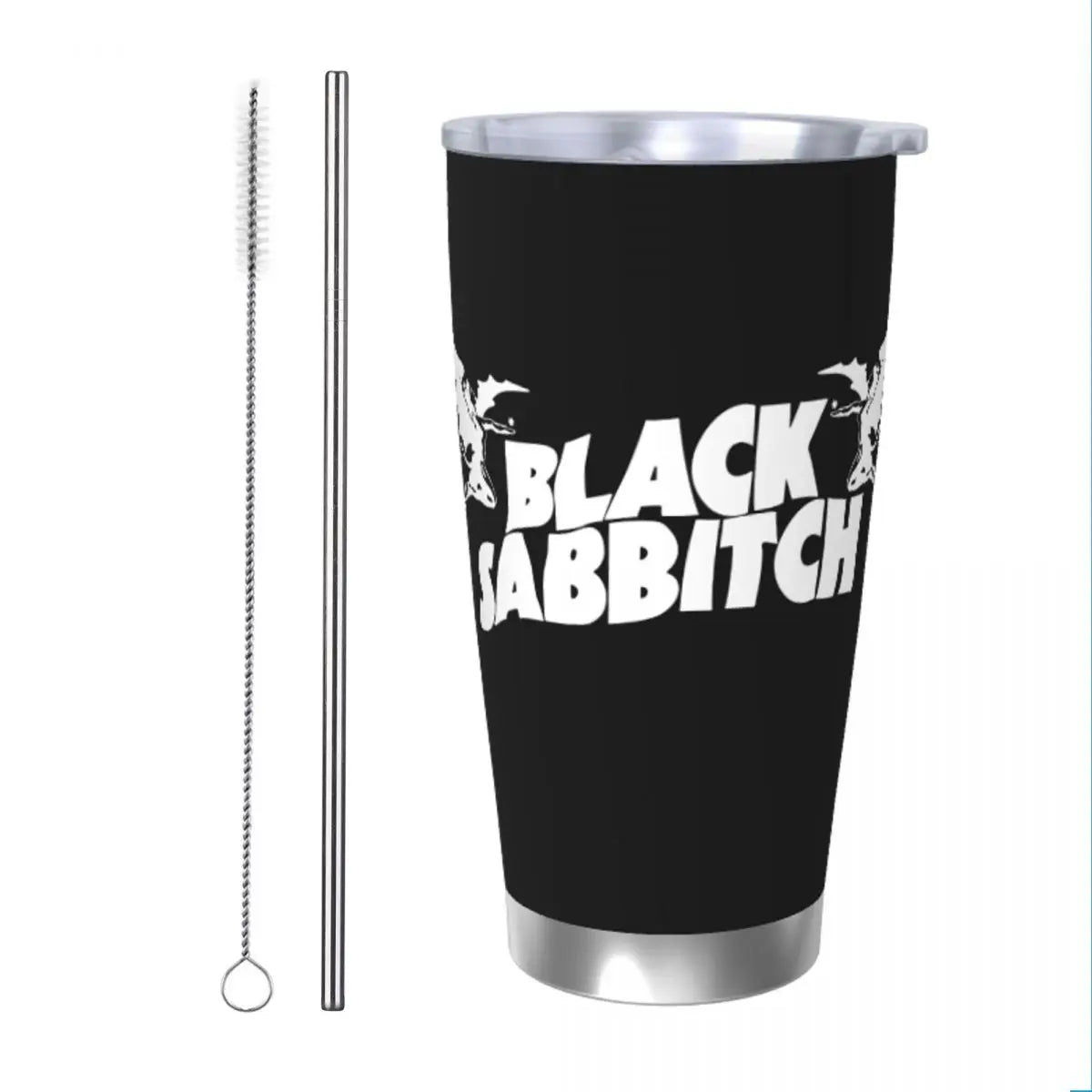 Black Sabbitch Rock Insulated Tumbler with Lid – 20oz Black Vacuum Coffee Mug - Premium Tumblers from Lizard Vigilante - Just $30.88! Shop now at Lizard Vigilante