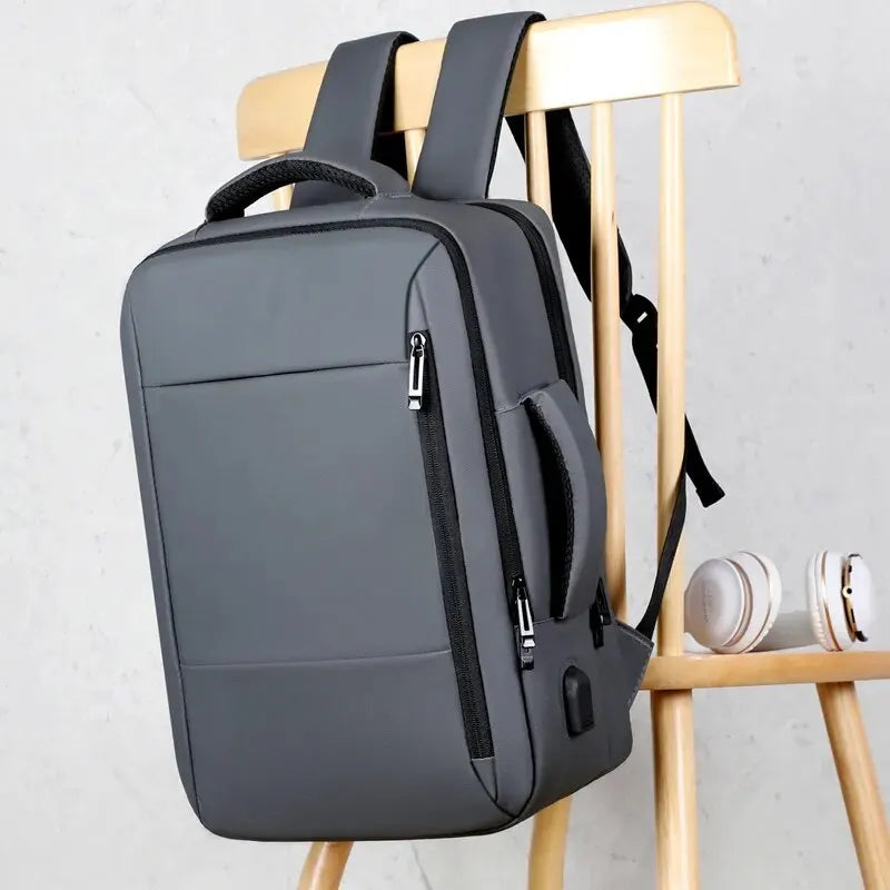 Men’s Large Capacity Waterproof Backpack with USB Charging – Business Travel Laptop Bag - Premium  from Lizard Vigilante - Just $48.99! Shop now at Lizard Vigilante