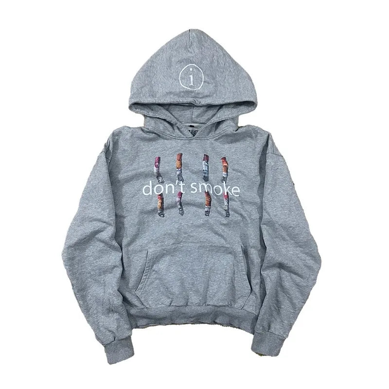 🔥 Y2K Smoke Signal Campaign Hoodie — Retro Grey Streetwear for Men & Women Who Live Loud and Dress Louder