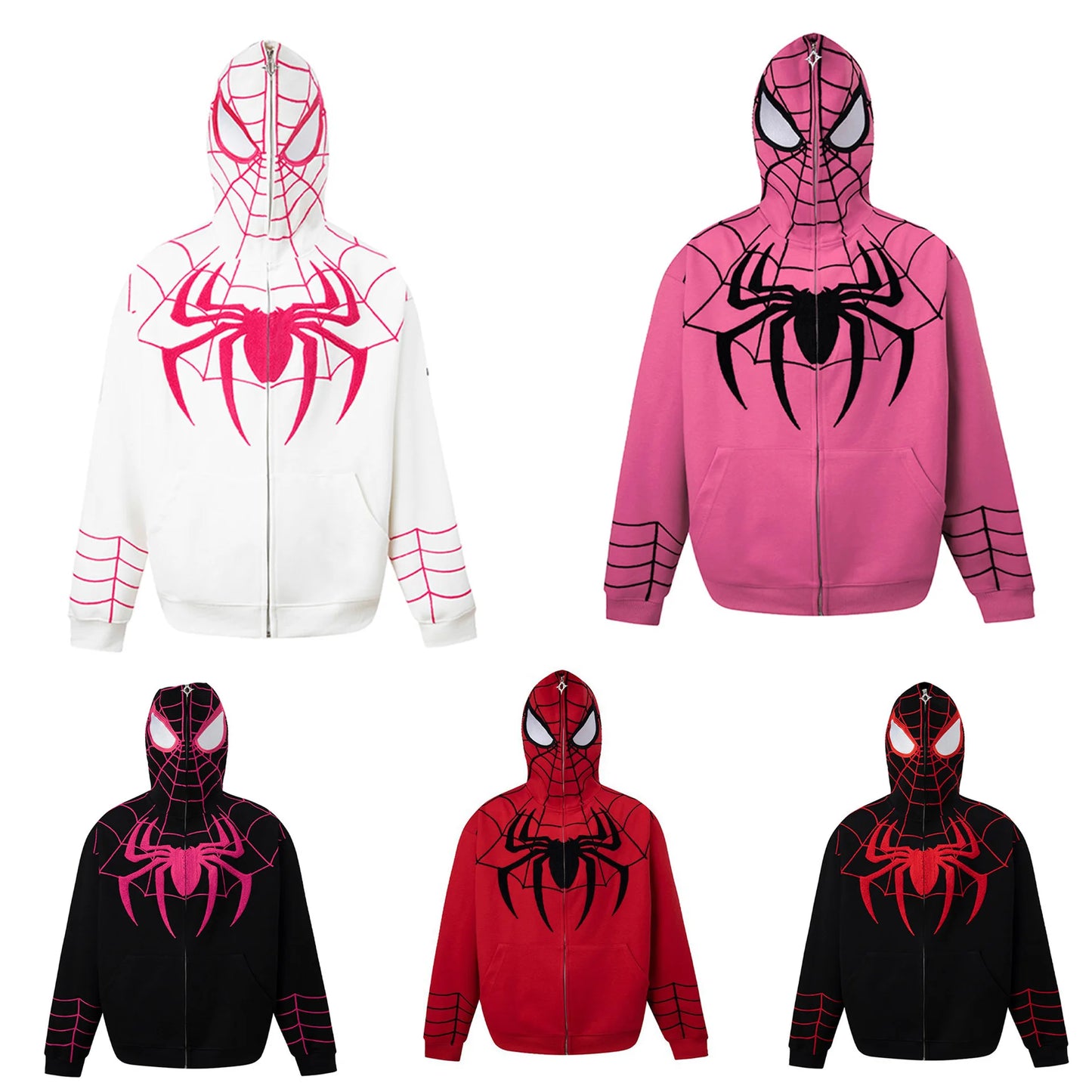 Marvel Spider-Man Embroidery 3D Digital Printing Hooded Zipper Sweatshirts | Fashion Hip-Hop Cosplay Hoodie for Men & Women - Premium Hoodie from Lizard Vigilante - Just $43.88! Shop now at Lizard Vigilante